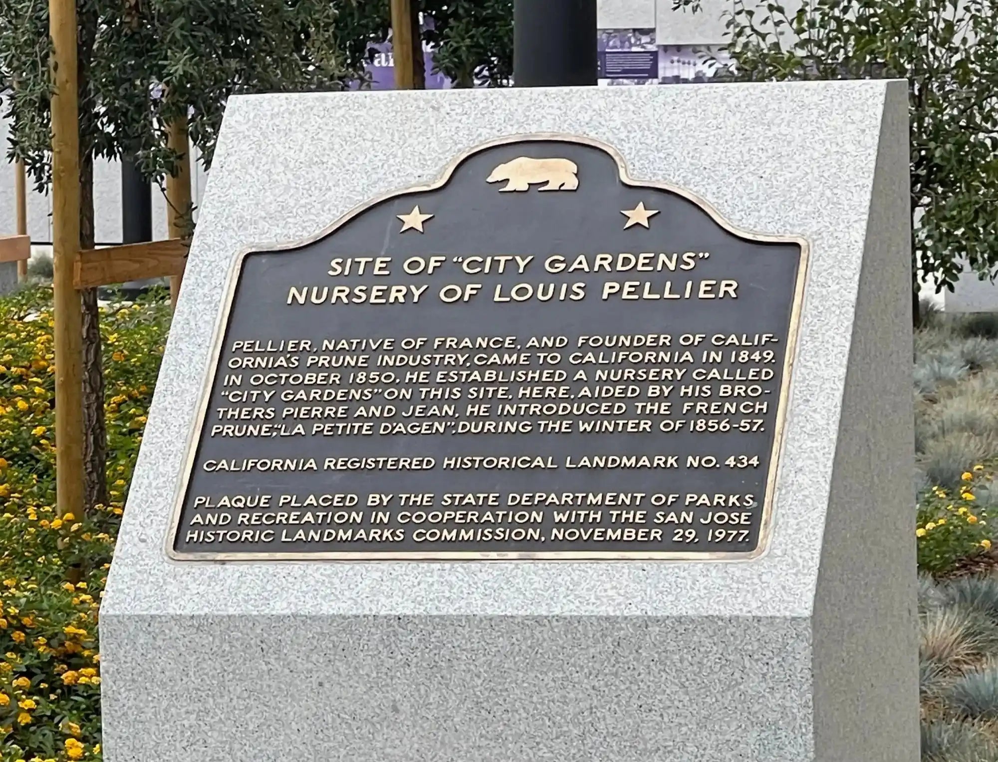 Cast bronze commemorative sign plaques - California historical landmarks plates - Personalized historical markers - Garden memorial stones