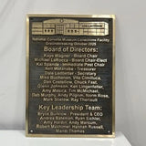 Bronze Plaque for building with names of board members and key leadership team for a museum groundbreaking event.