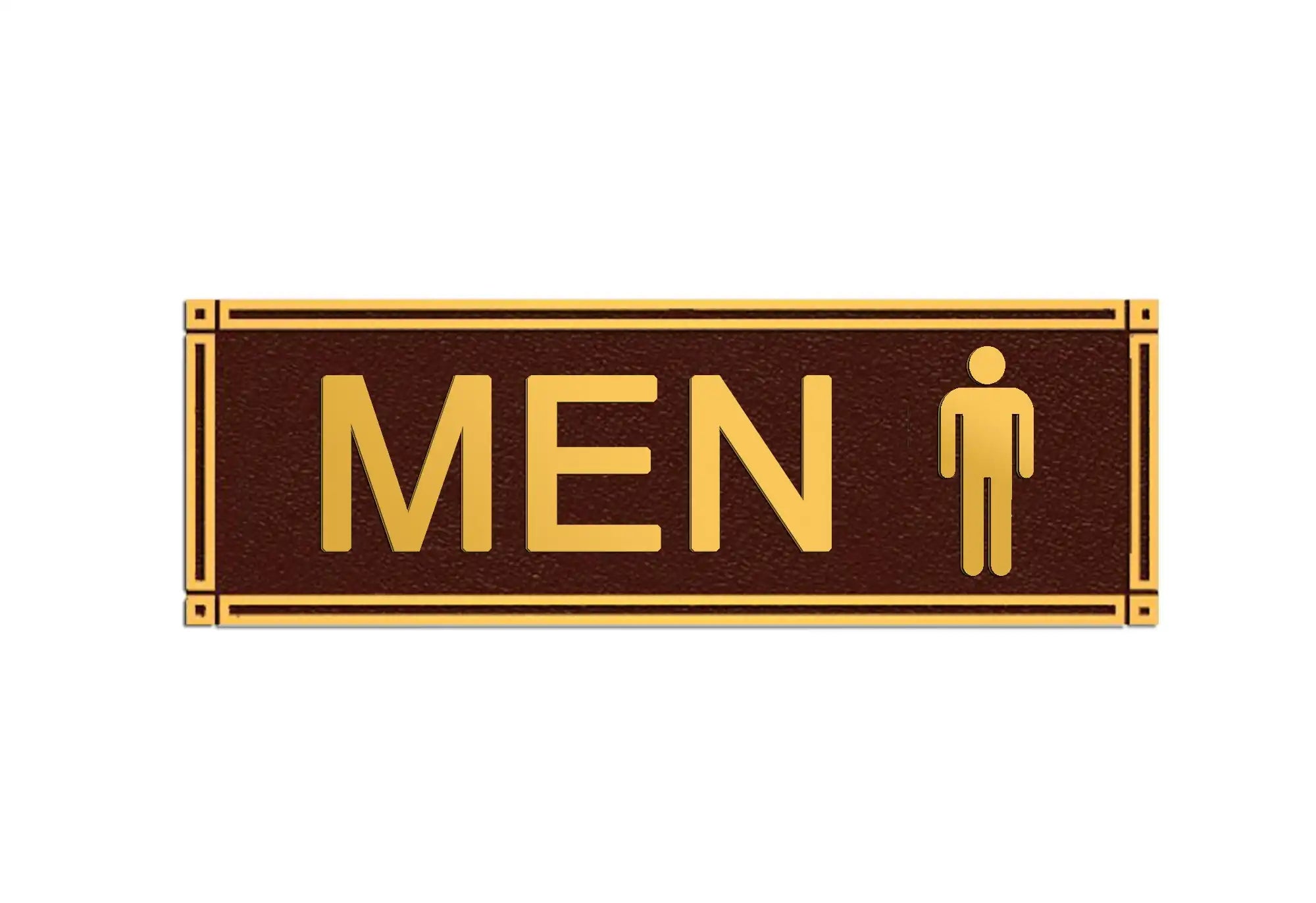 restroom sign for men. Personalized plaques - Personalized molded metal 3D plaques