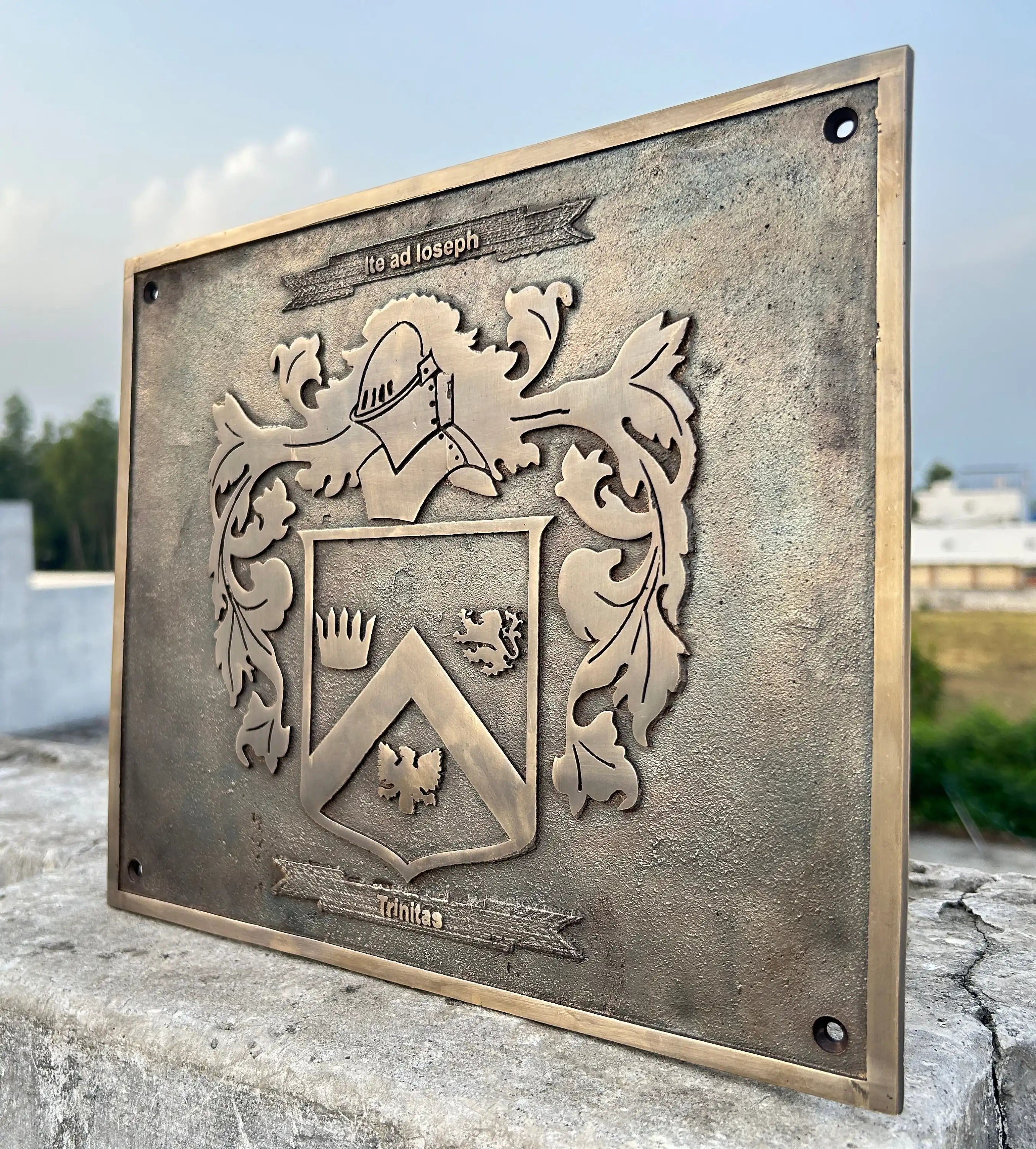 Custom Bronze Family Crest Coat of Arms Plaque