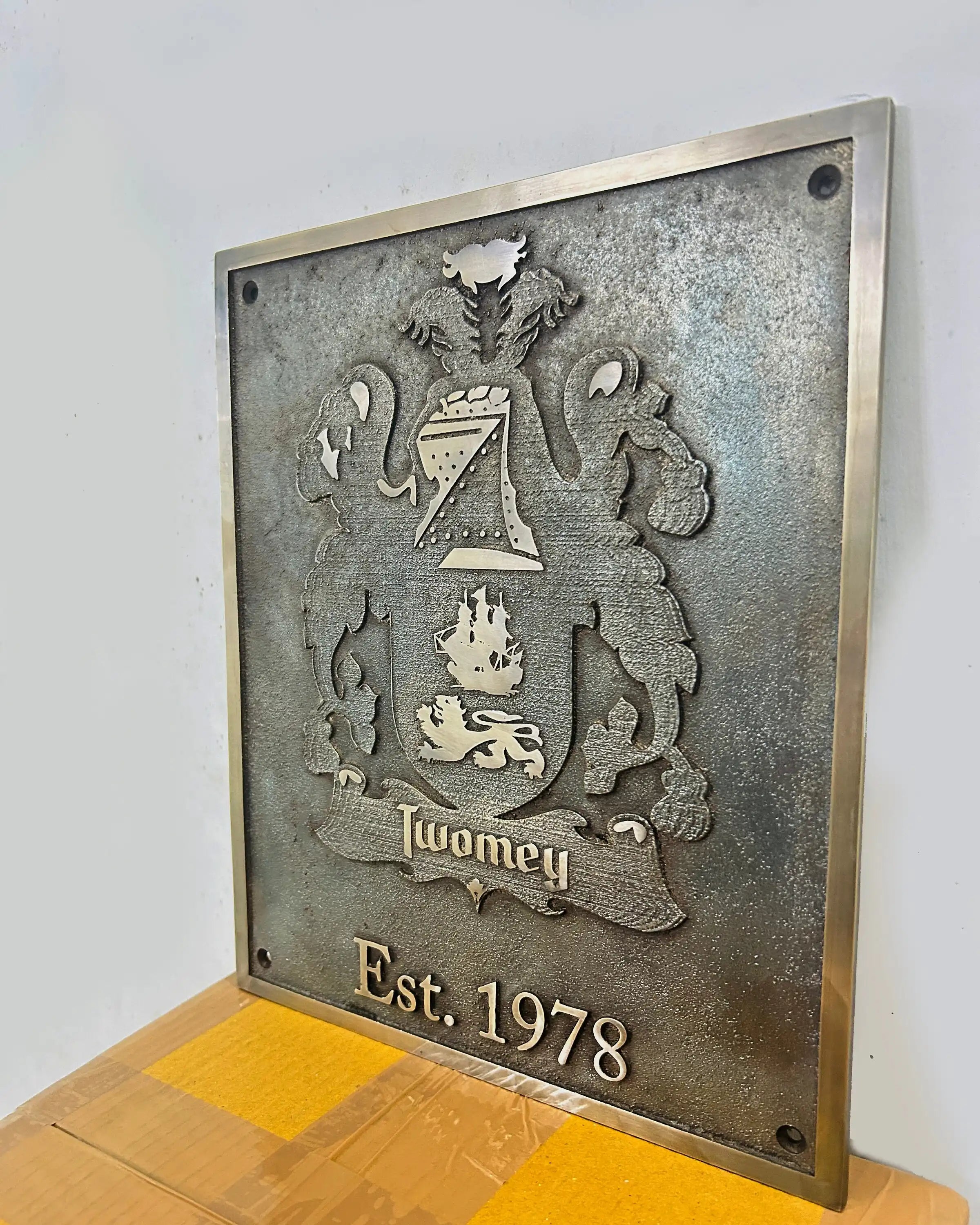 Custom Family Crest bronze Plaque
