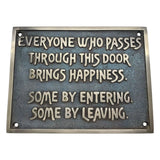 Custom bronze sign with motivational quote on a white background