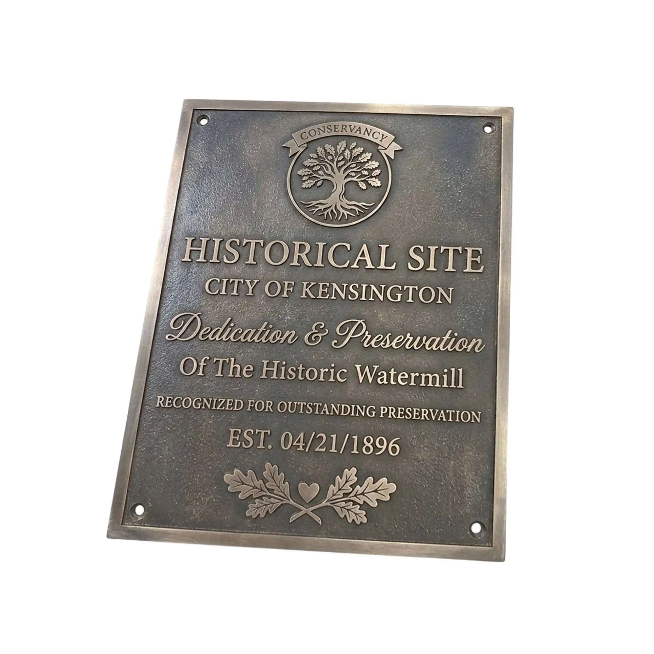 Custom historical marker bronze outdoor