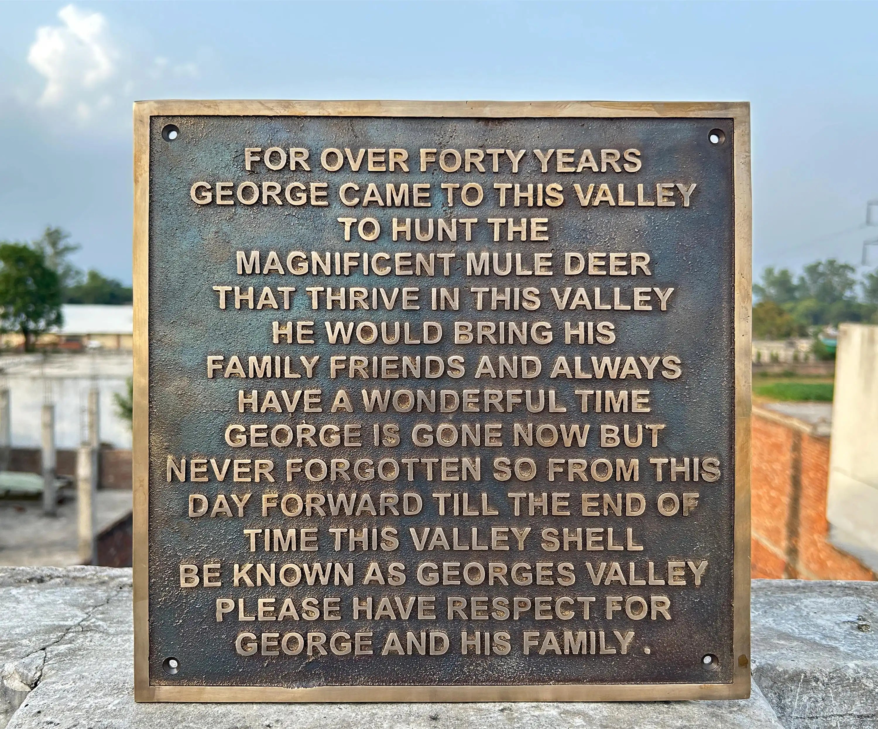 Custom handmade Bronze Plaque