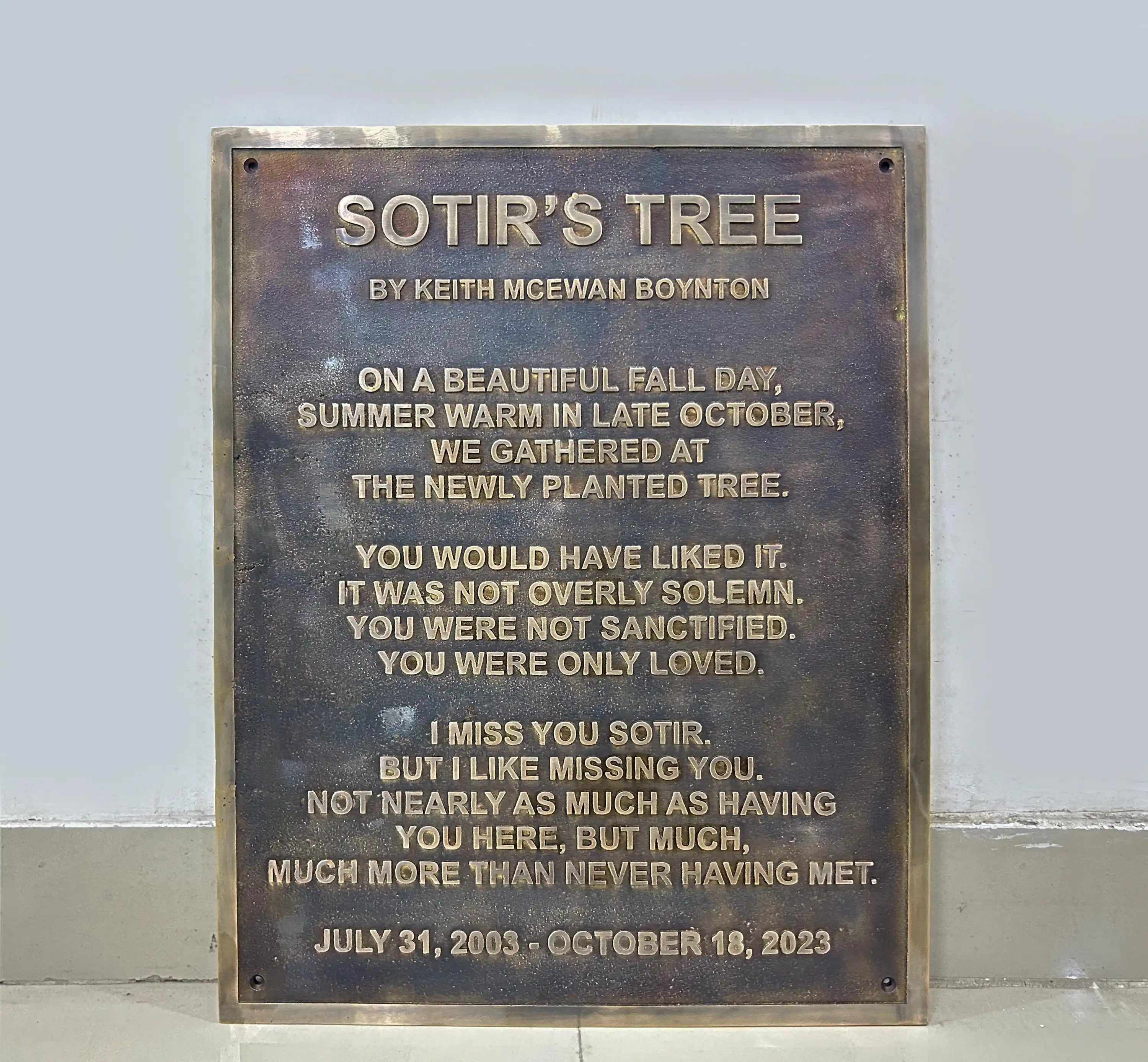 Custom handmade Bronze Plaque