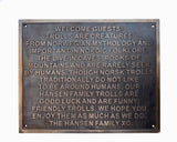 Custom handmade Bronze Plaque