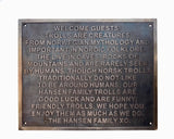 Custom handmade Bronze Plaque