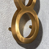 Modern house numbers - Brushed Brass material Letters