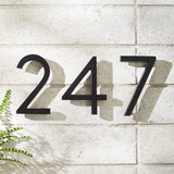 Modern house numbers - Brushed Brass material Letters