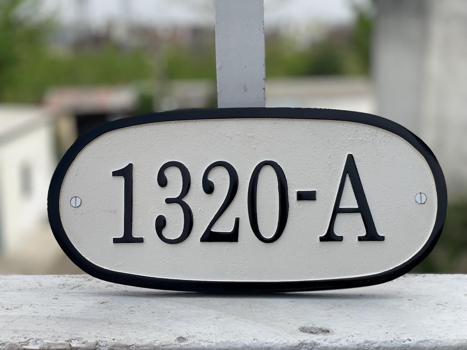 Custom house number plaque oval shape