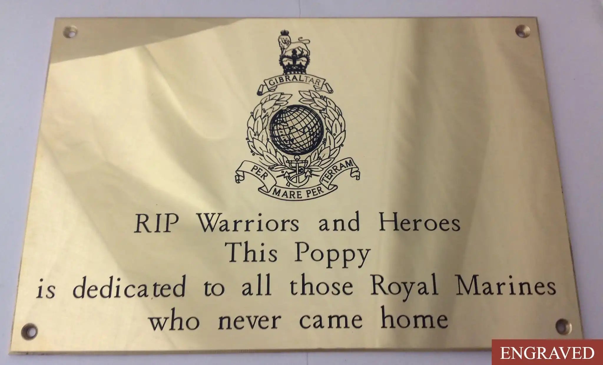 Personalized brass plaques - deep etched plaque