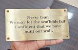 Personalized brass plaques - deep etched plaque