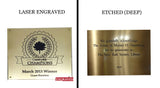Personalized brass plaques - deep etched plaque