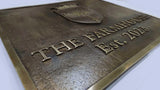 Personalized memorial plaque in cast bronze