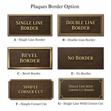 Various border options for plaques on a white background