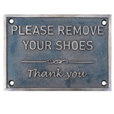 Please Remove Your Shoes bronze Signs