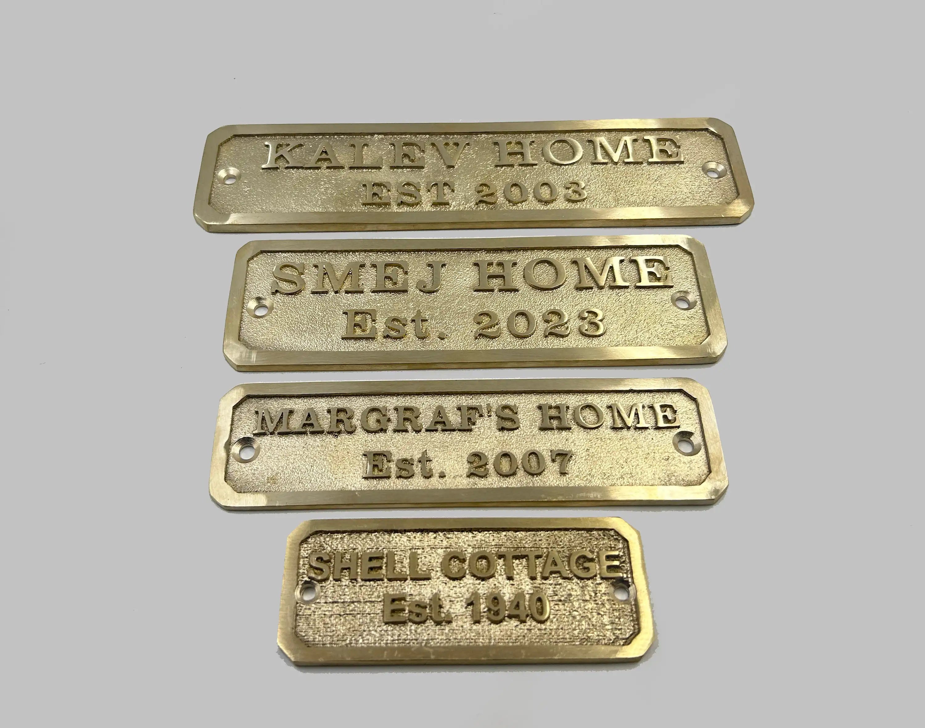 Door Name Plates - Engraved Brass plaques |
cast brass name plaque with raised lettering