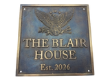 custom bronze metal address plaque Oil-rubbed finish