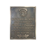 Bronze plaque for a historical site, Heritage bronze plaque with raised lettering