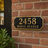 Personalized Cast Brass & Bronze Metal Sign | Custom Notched Corner Plaque