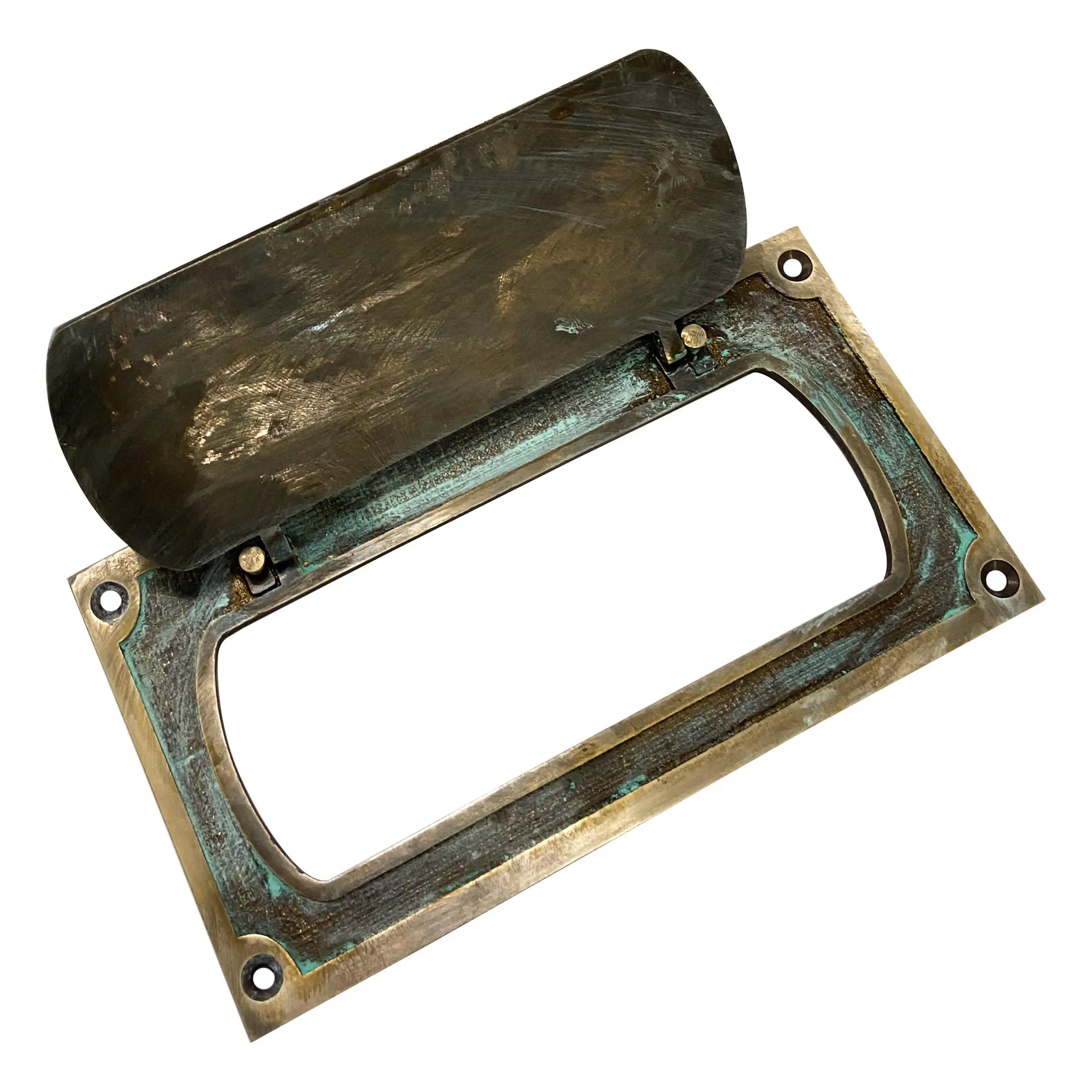 front door mail slot with secure flap cover