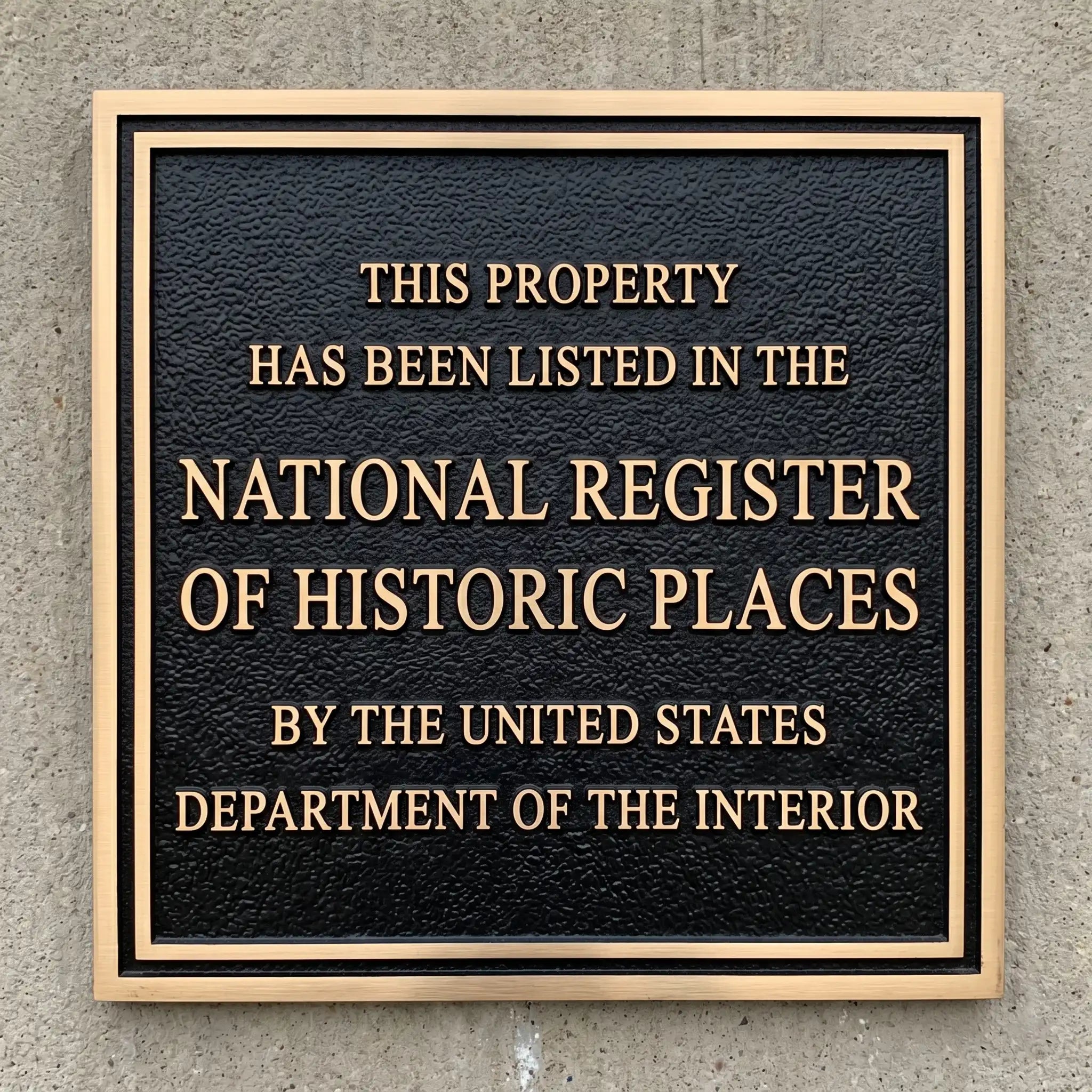 National register of historic place bronze plaque