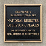 National register of historic place bronze plaque