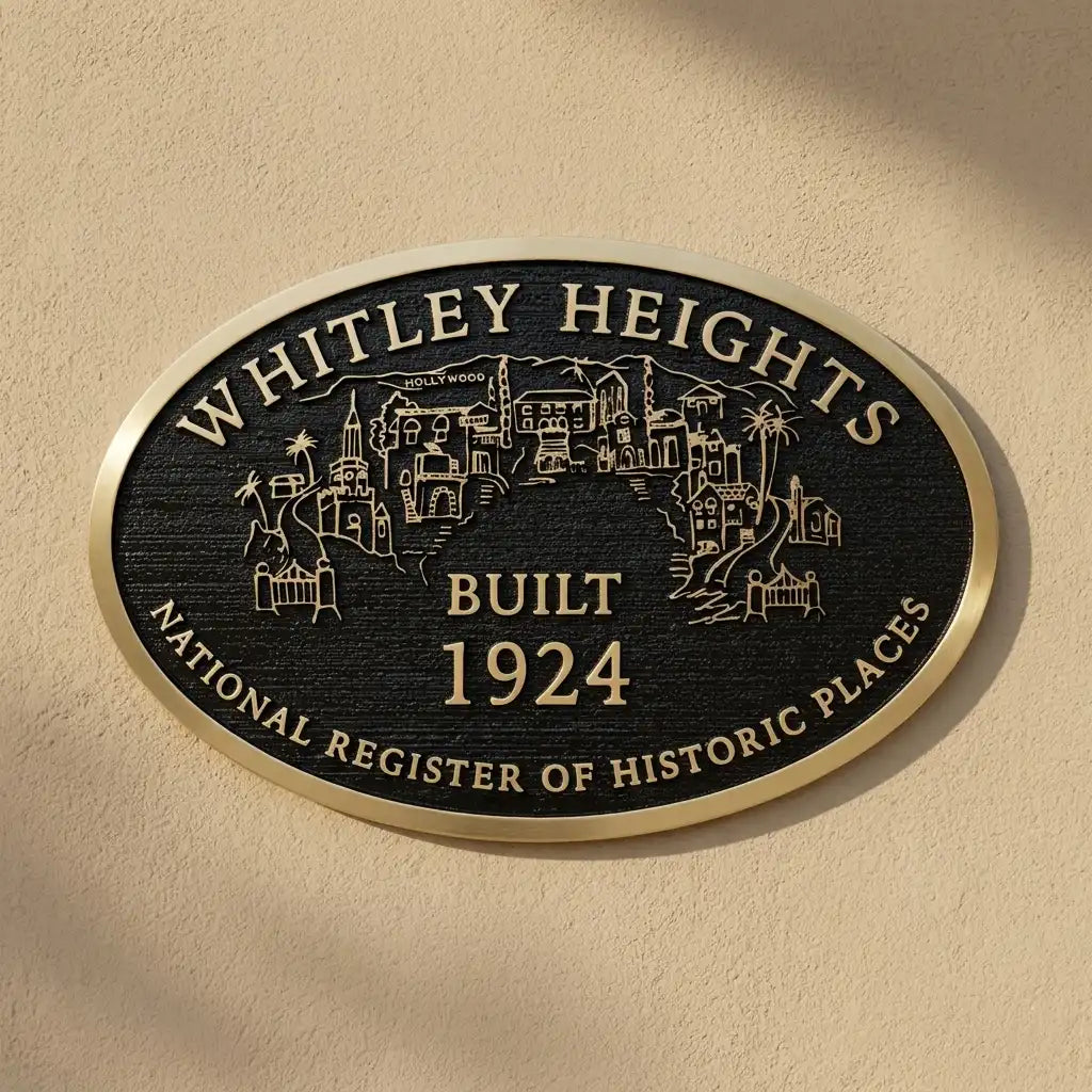 custom cast bronze historic plaque oval design