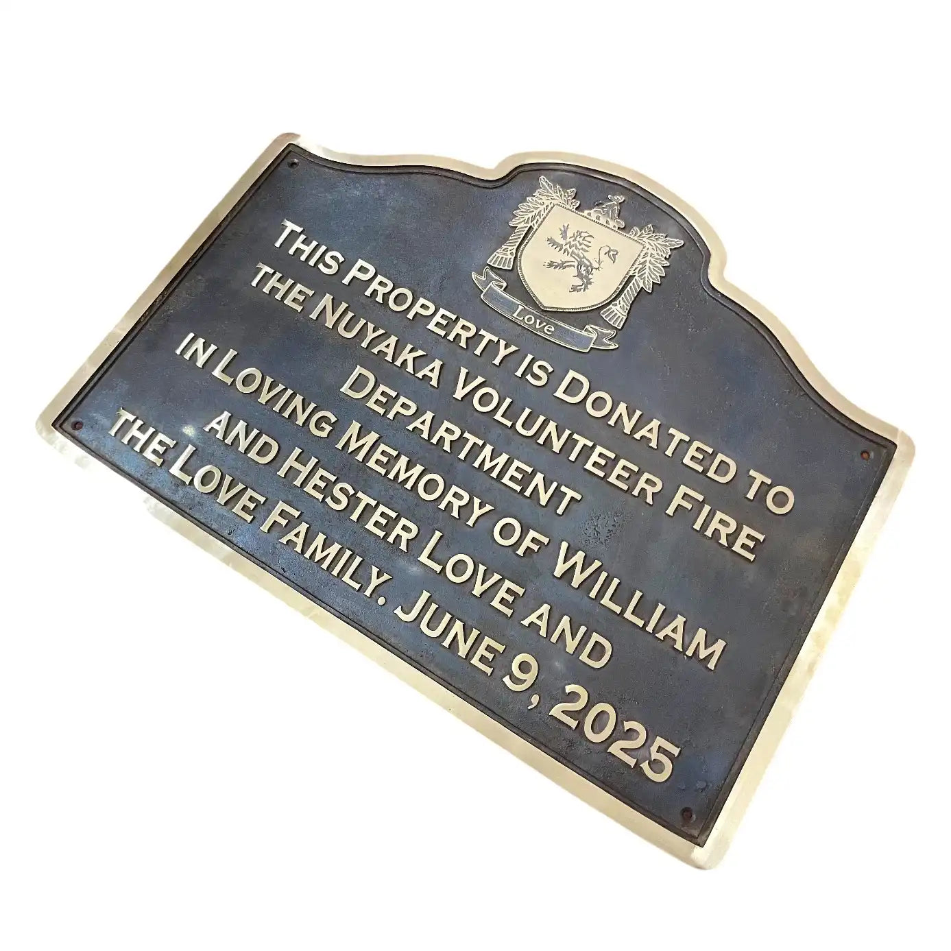 Bronze Donar plaque - Historical plaque on a white background
