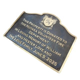 Bronze Donar plaque - Historical plaque on a white background