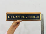 Personalized Desk Name Plate – Custom Brass Office Nameplate with Wooden Base