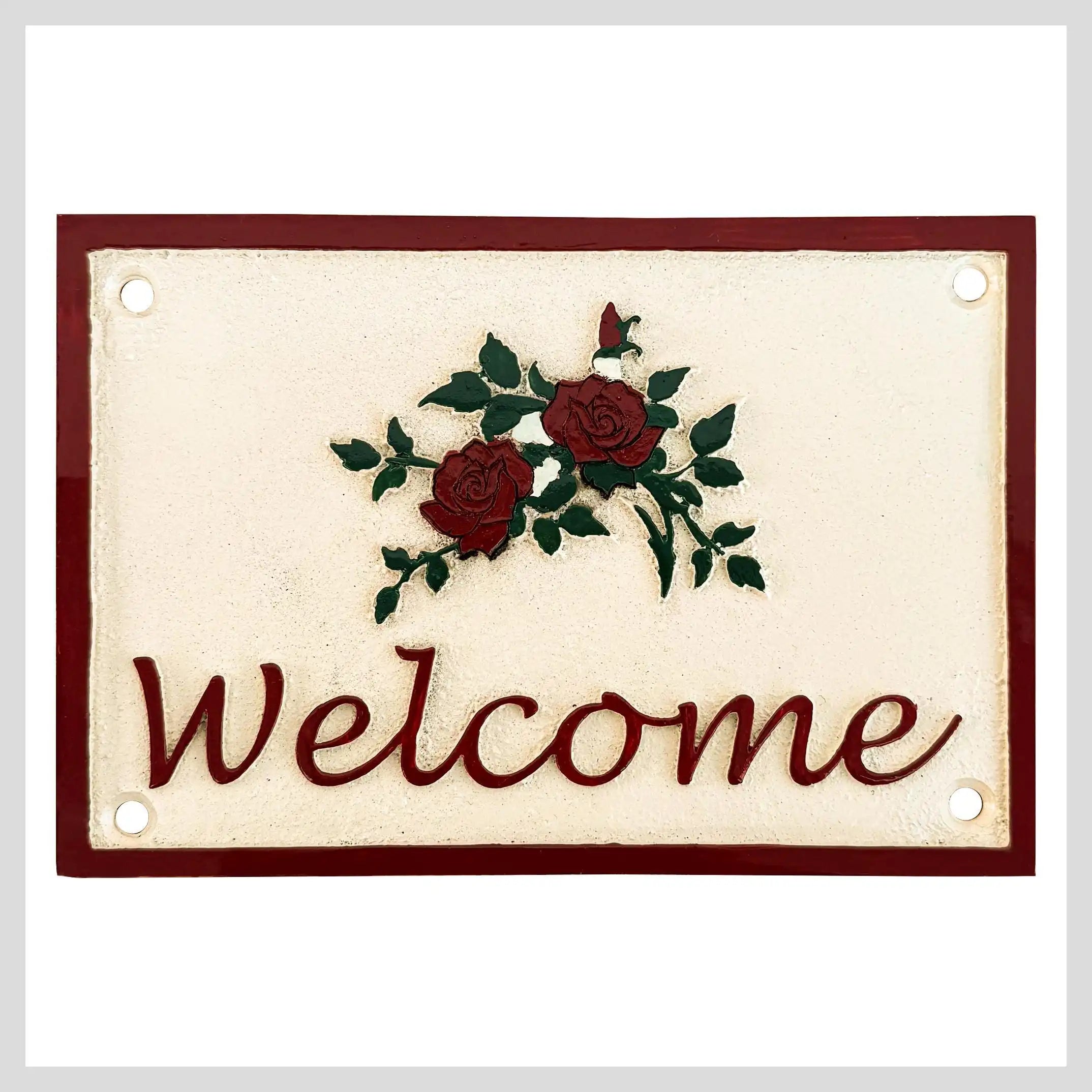 Brass Entryway Wall Decor - Timeless Welcome Plaque - Vintage Style 
