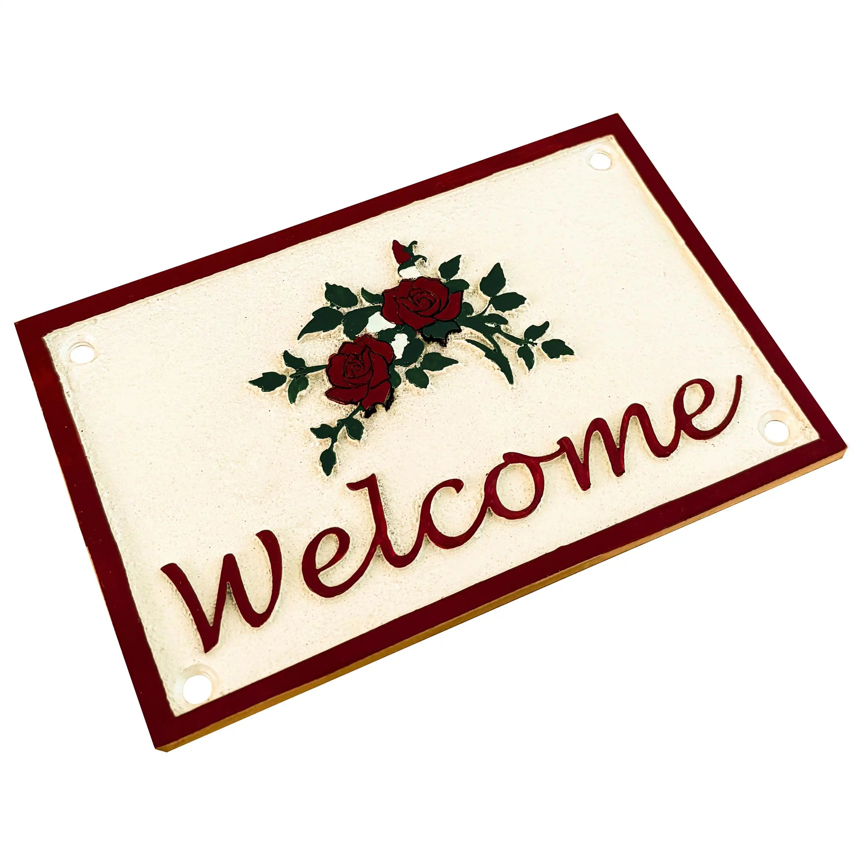 Brass Entryway Wall Decor - Timeless Welcome Plaque - Vintage Style 