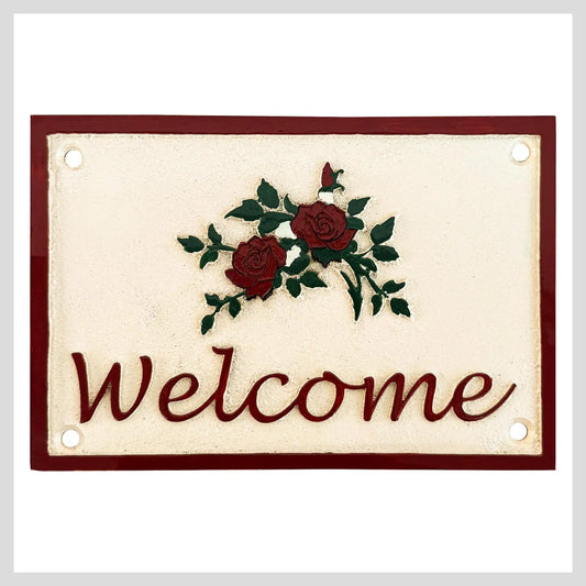 Brass Entryway Wall Decor - Timeless Welcome Plaque - Vintage Style 
