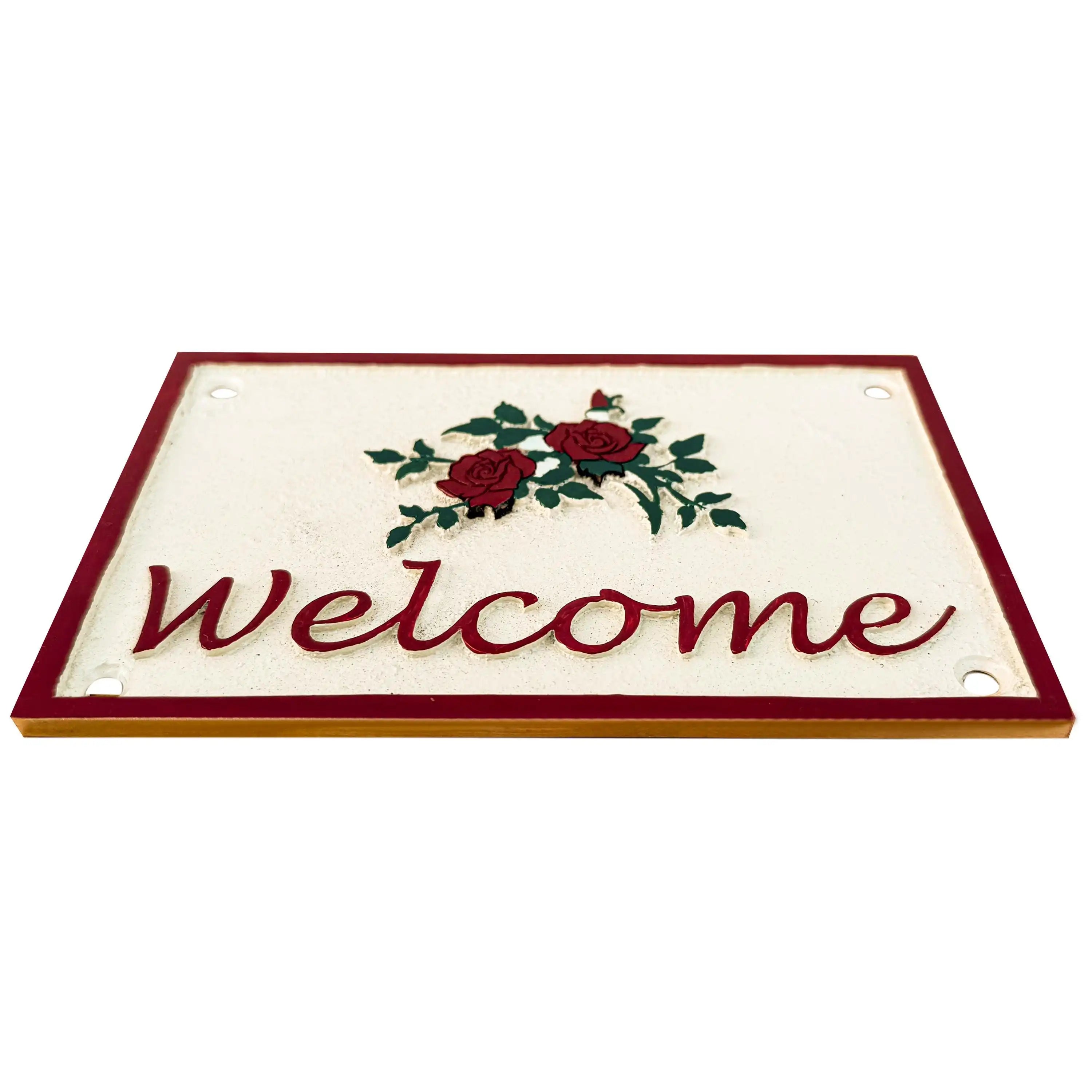 Brass Entryway Wall Decor - Timeless Welcome Plaque - Vintage Style 