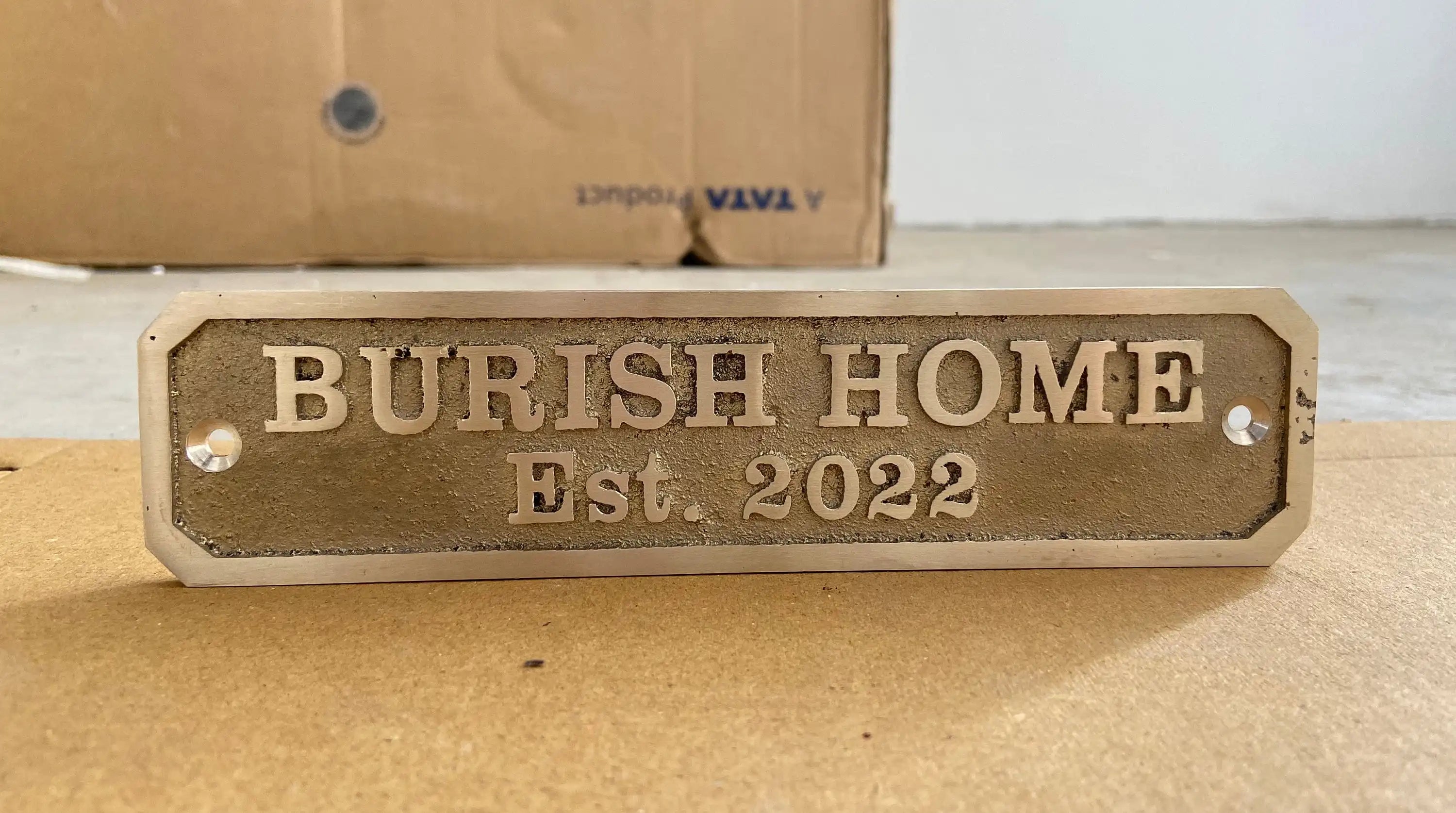 Cast brass personalized signs