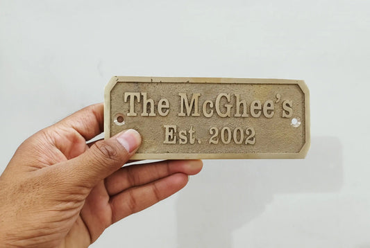 Custom Brass Established Plaque