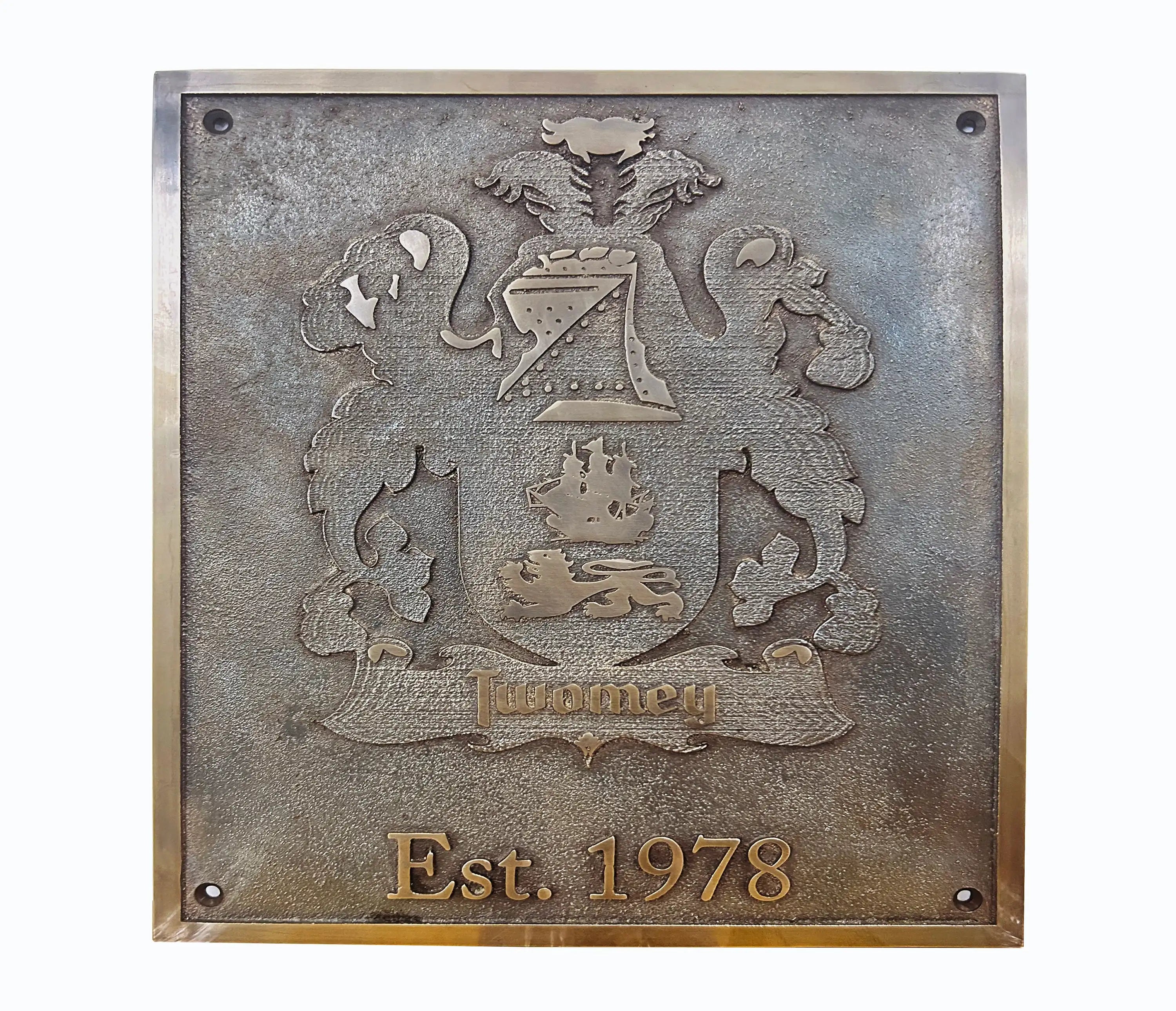 Custom Bronze Family Crest Coat of Arms Plaque