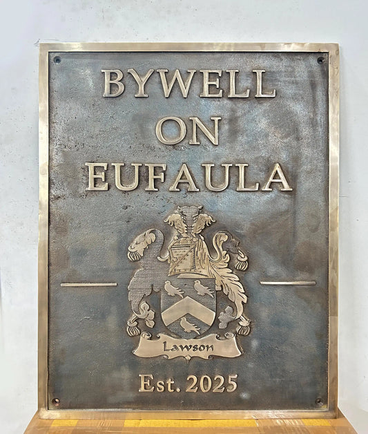 Custom Bronze Family Crest Coat of Arms Plaque