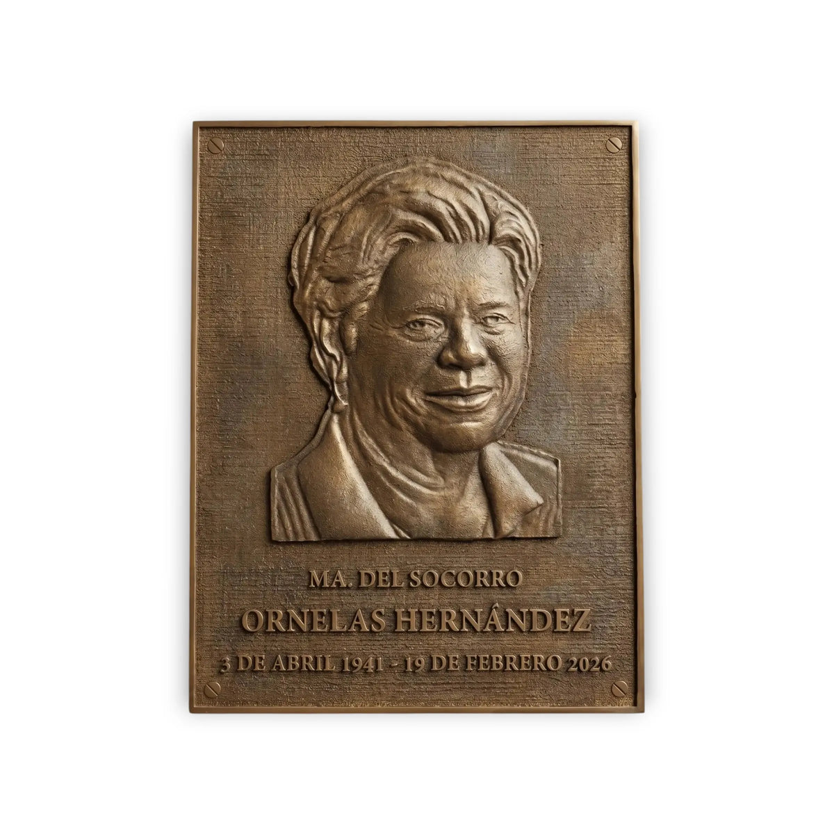 Custom Cast Bronze Memorial Plaque with 3D Photo Relief – Personalized Bronze Portrait Plaque