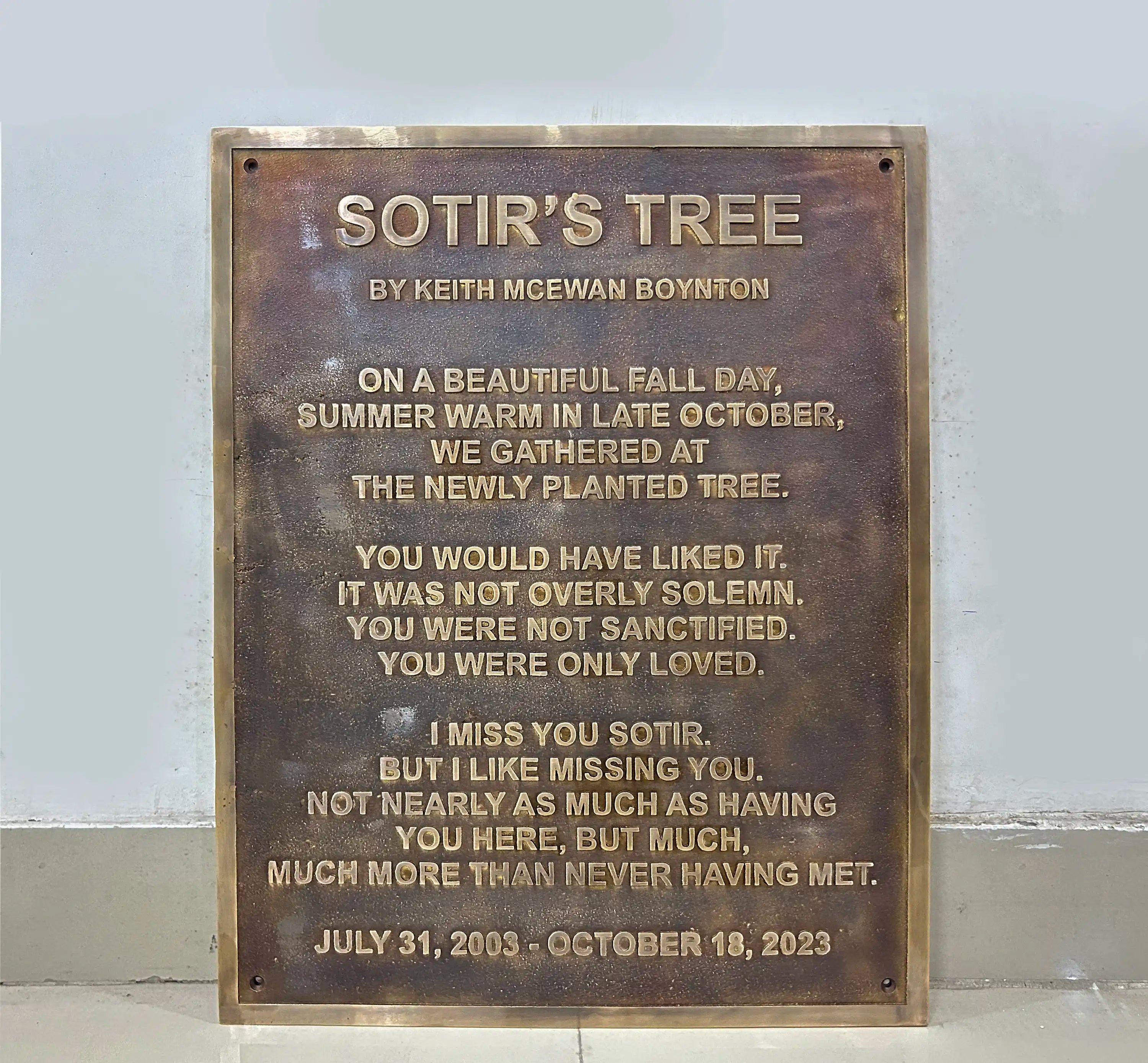 Personalized Memorial plaques - bronze custom plaque