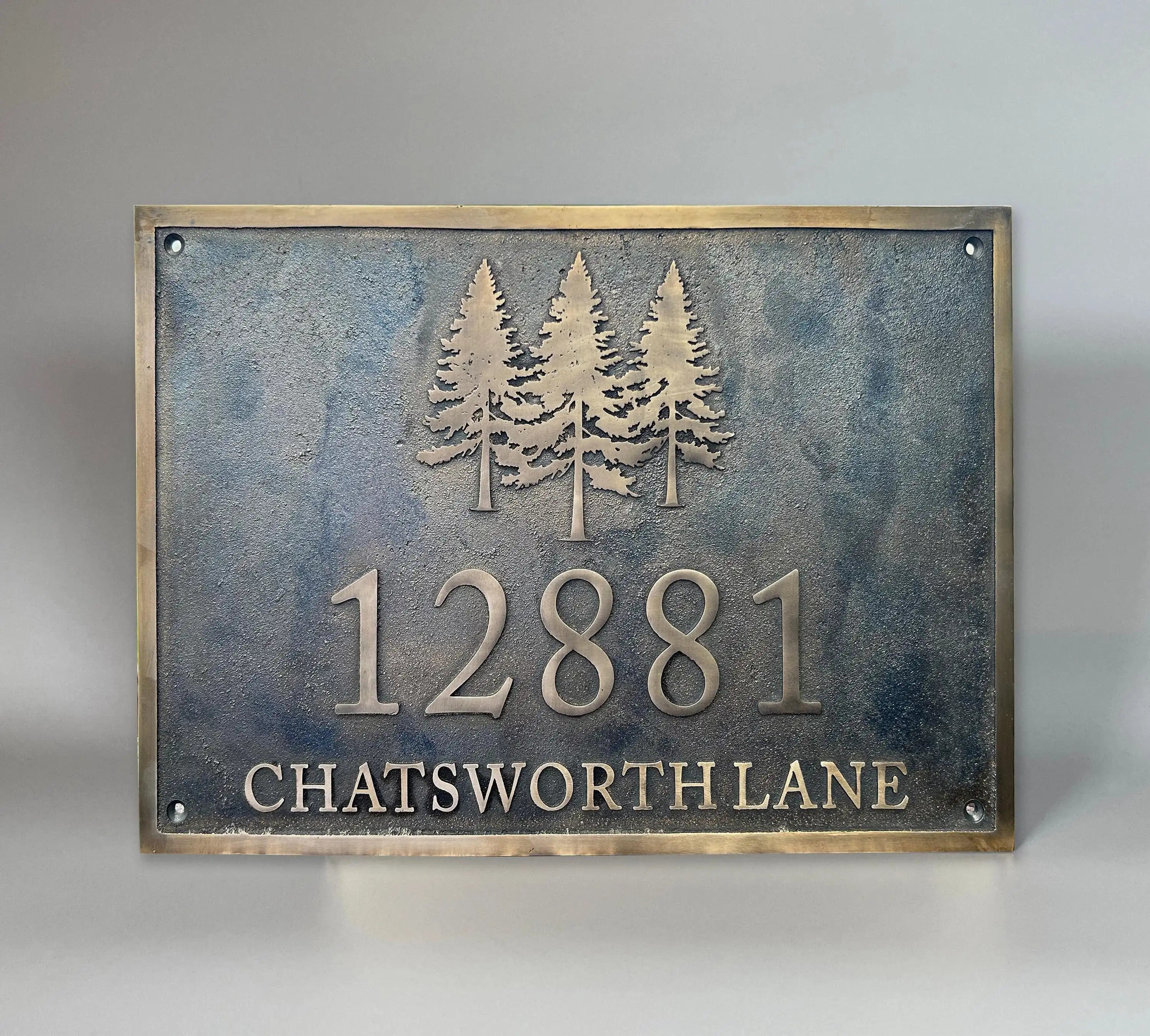 Personalized Solid Bronze Address Plaque