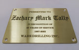 Personalized brass plaques - deep etched plaque 