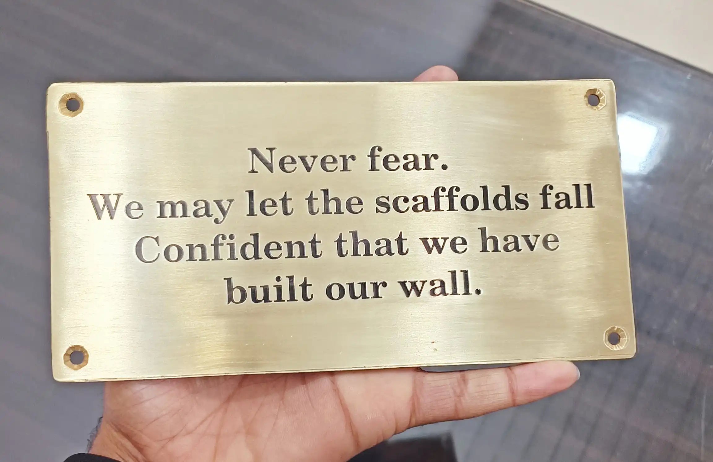 Personalized brass plaques - deep etched plaque 
