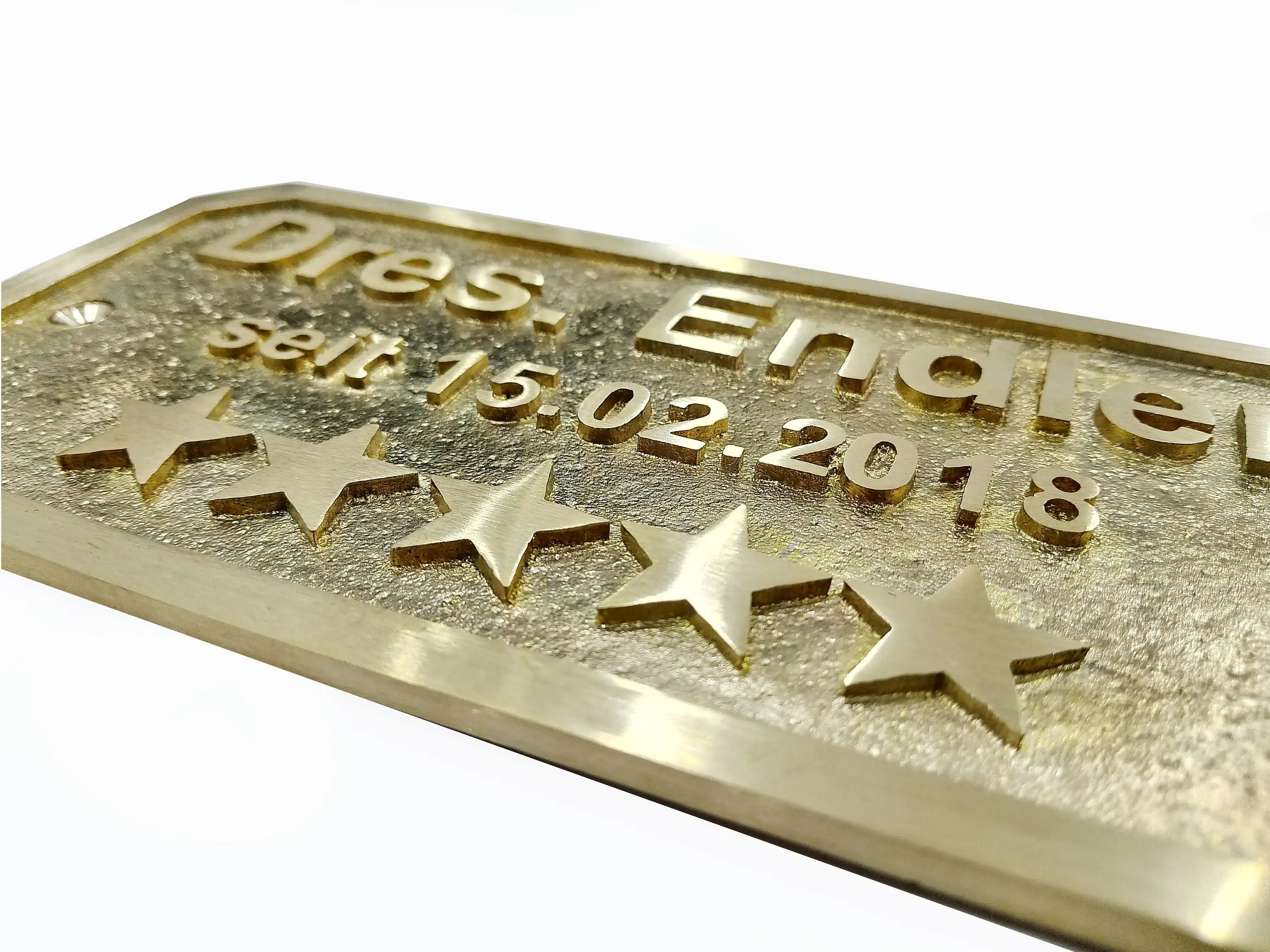 Personalized cast brass house signs