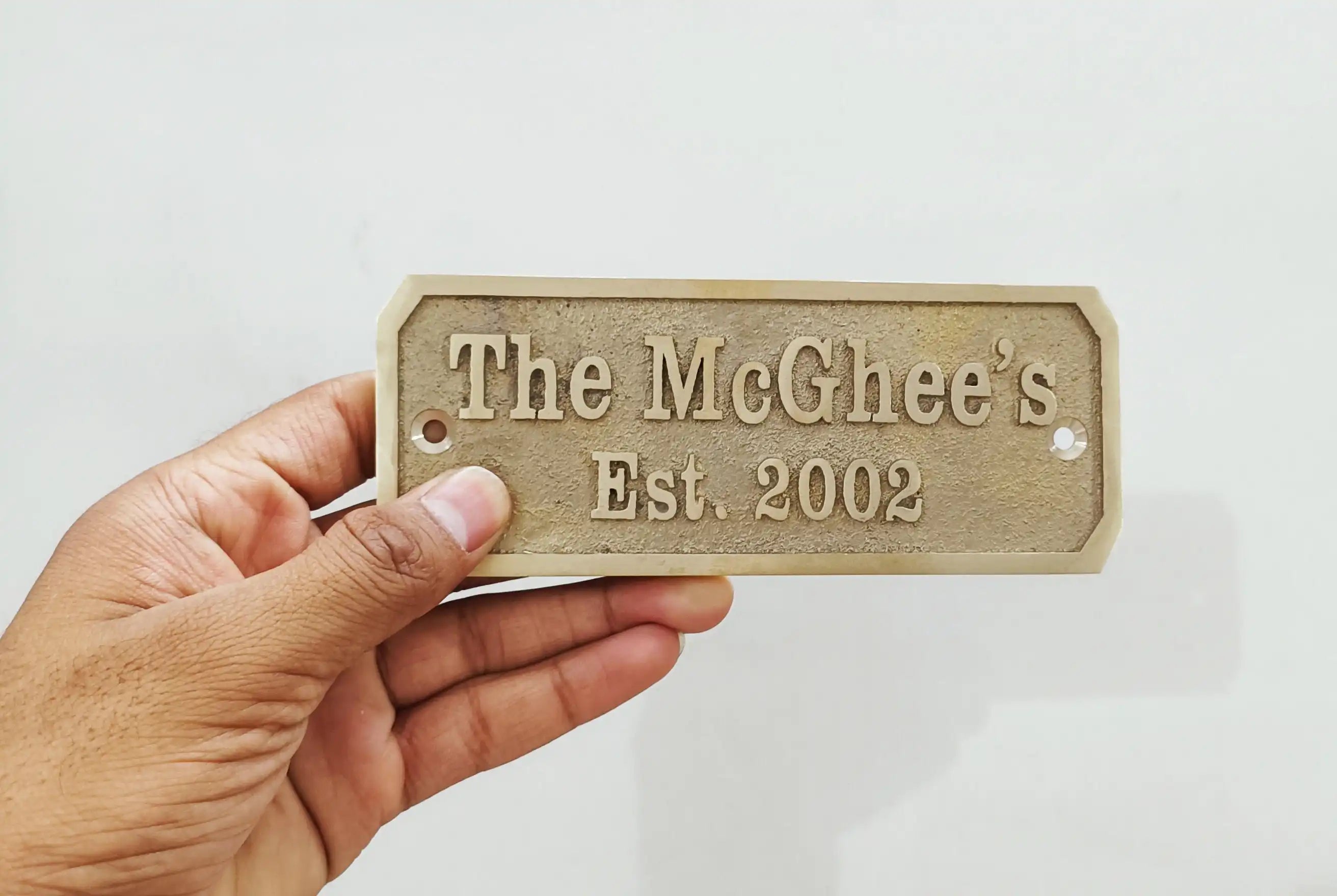 Personalized cast brass house signs