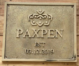 Personalized last name brass signs & plaques 