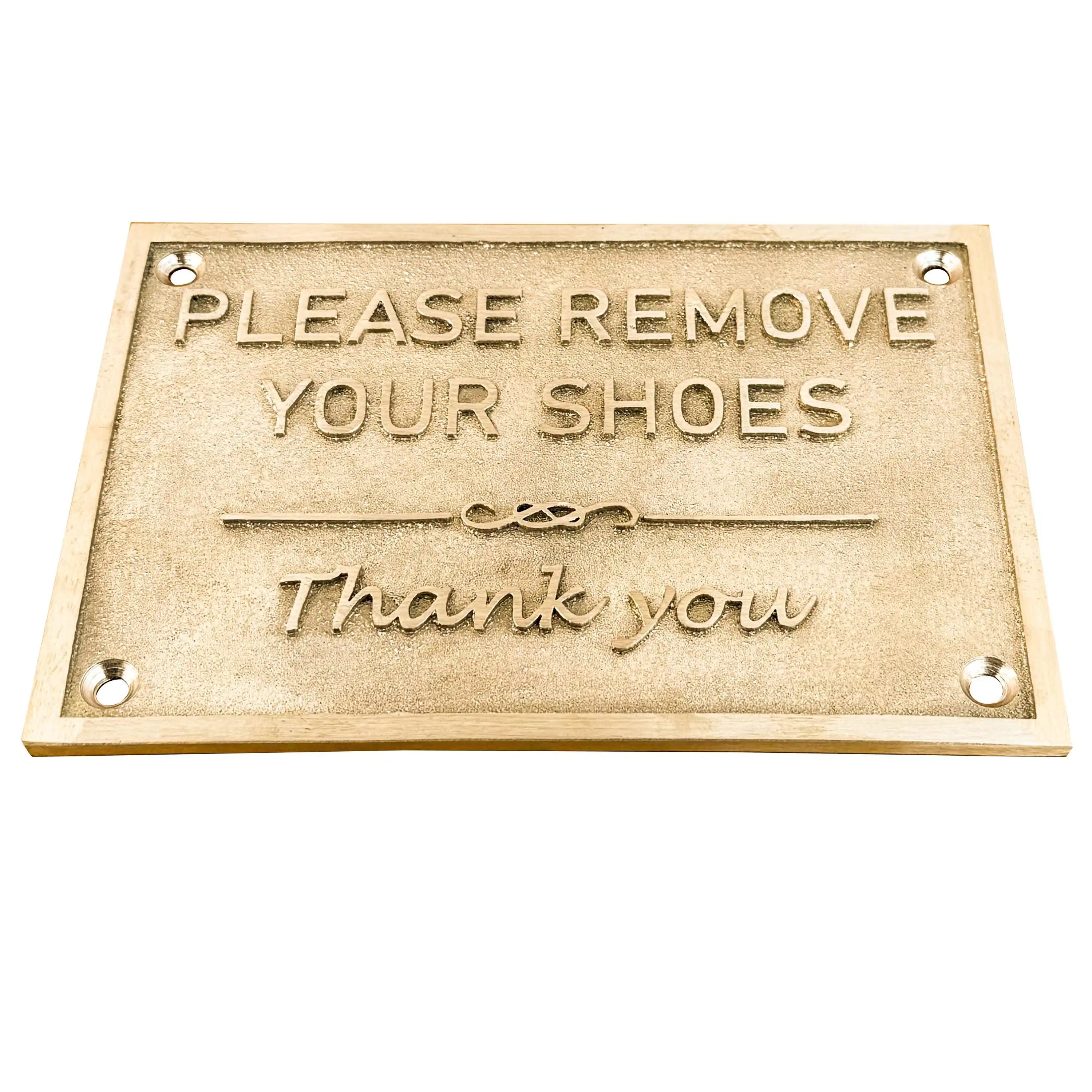 Please Remove Your Shoes bronze Signs