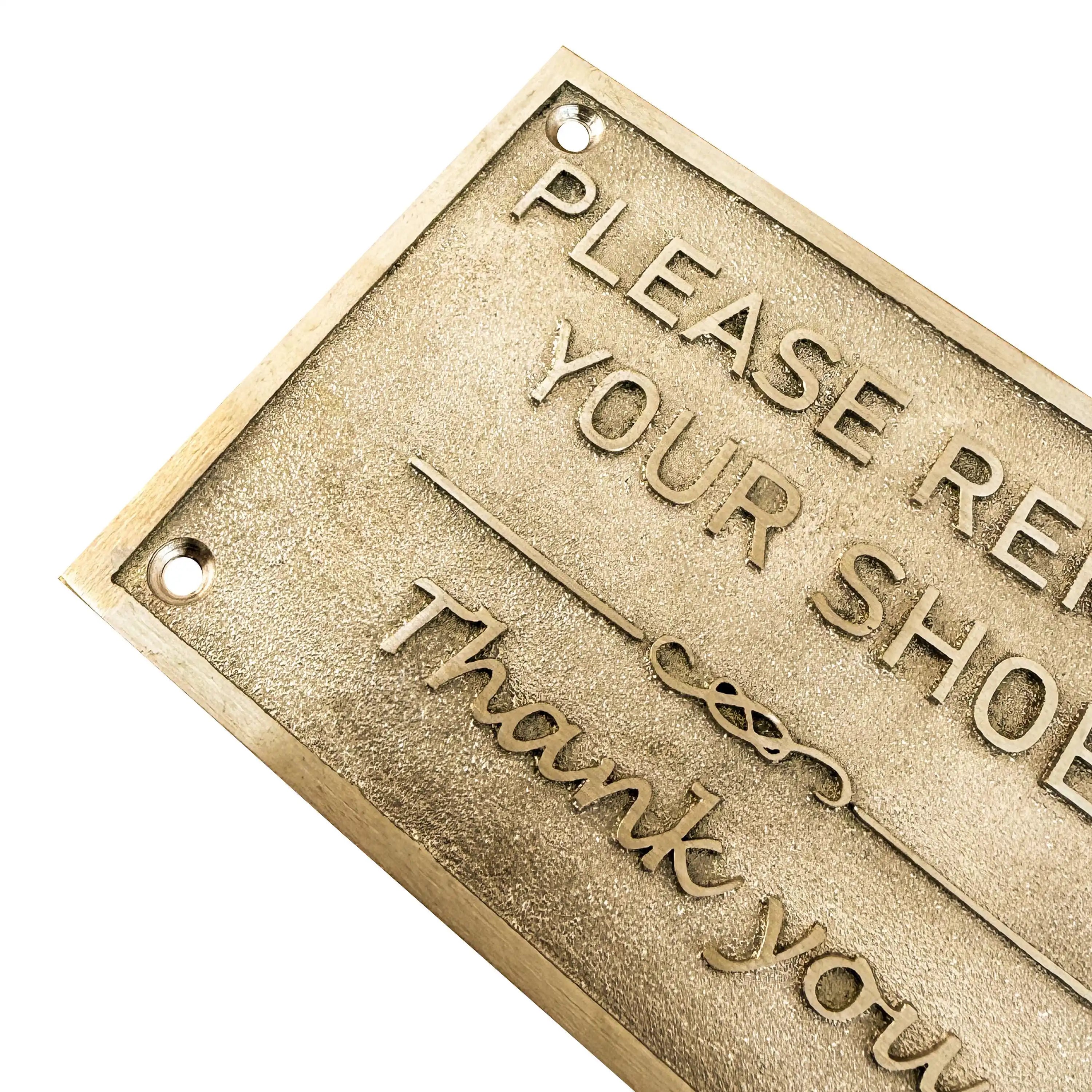 Please Remove Your Shoes bronze Signs