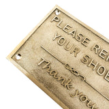 Please Remove Your Shoes bronze Signs